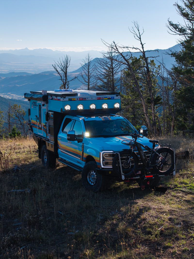 An overland rig — Overland explorer vehicle in mountain landscape